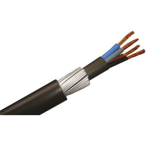 Câble blindé 4 conducteurs , gaine en Chlorure de polyvinyle PVC Noir ( Prix pour Bobine de 50 Mètres )