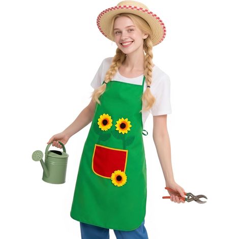 Gardener Apron for Adults, Sunflower Gardening Apron with Pocket for Men and Women for Barbecue, Restaurant, Cafe, Gardening Party Carnival Theme (1/5)