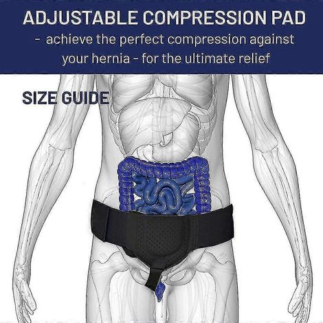 Ceinture herniaire Yaju pour adultes, offrant soutien, soulagement de la douleur et aide à la récupération après une hernie inguinale ou sportive, avec un coussinet de compression amovible (1 pièce -
