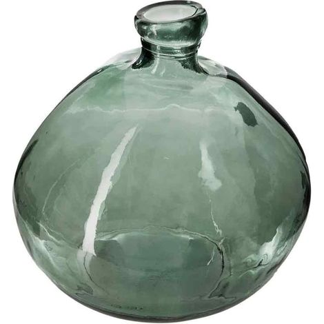 Vase Rond Verre recyclé - Vert Kaki - D23 cm - Vase Rond Verre recyclé - Vert Kaki - D23 cm (1/5)