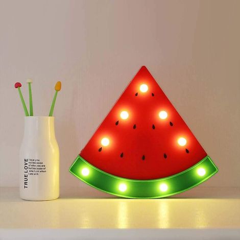 Batteriebetriebenes LED-Nachtlicht in Form einer Wassermelone, ideal für Schlafzimmer, Kinderzimmer, Nachttisch und als Dekoration. (1/5)