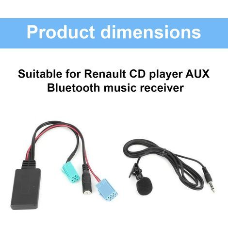 Adapter for Renault AUX-IN Stereo Car Audio Bluetooth 6Pin with Microphone Adapter for (1/2)