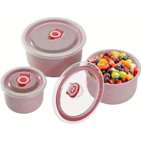 Boîte De Conservation Alimentaire - Sans BPA - Hermétique - Micro-Ondes Et Lave-Vaisselle - Rose - 1 Pièce (1/4)