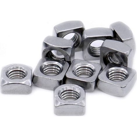 Tuerca cuadrada M8 (8 mm) (biselada) – Acero inoxidable (A2) (paquete de 20) (1/3)