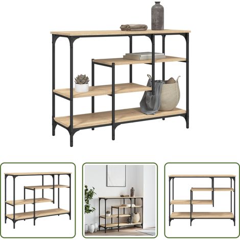 Holzwerkstoff - Konsolentisch mit Ablagen Sonoma-Eiche 100x35x75 cm (1/5)