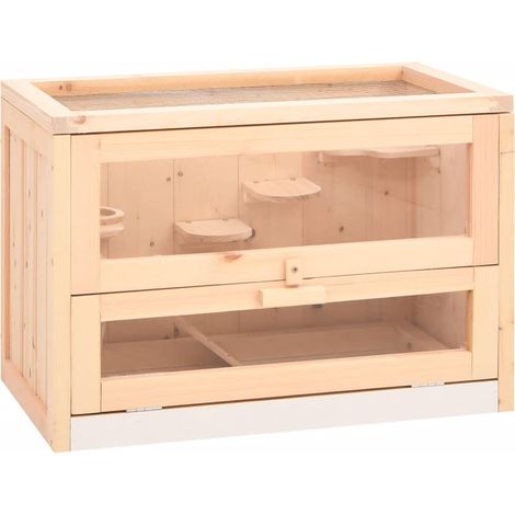 Jaula para hámster 60 x 35,5 x 42 cm madera maciza de abeto marrón 020041680