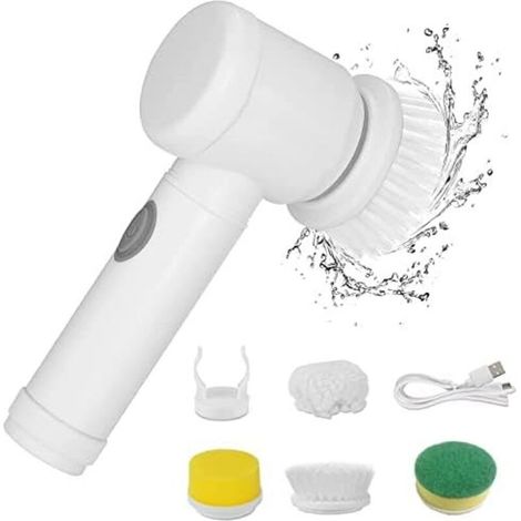 Brosse de nettoyage électrique sans fil portative, cuisine multifonctionnelle domestique, salle de bain, toilettes, coin mort, peut être utilisée comme brosse à vaisselle, brosse à chaussures