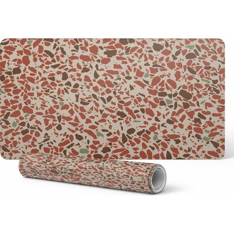 Alfombrilla protectora de vinilo con moderno dise帽o de mosaico de terrazo, 100x50 cm.