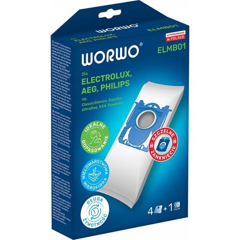 Bolsas para la aspiradora Electrolux Philips AEG Worwo ELMB01 (4 unidades) (1/4)