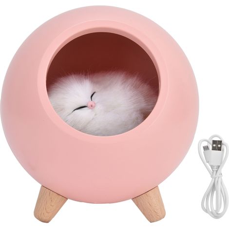 Lampe de chevet rechargeable USB en forme de maison pour animaux, veilleuse LED portable, cadeau d'anniversaire ou de Noël. (1/5)