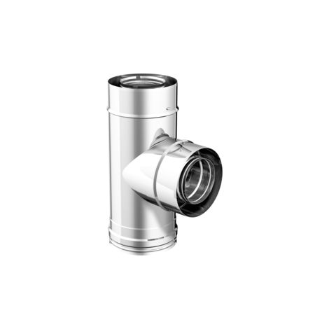 Té à 90° tuyau coaxial - Ø 80/130 / Piquage pour conduit de fumée