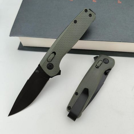 Klappmesser Grün mit Taschenclip, EDC Messer für Jagd & Camping