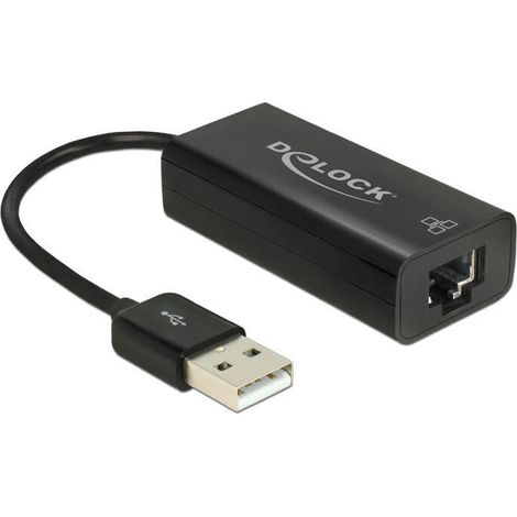 Adaptador DeLOCK USB 2.0 Tipo-A macho a RJ45 hembra (1/2)