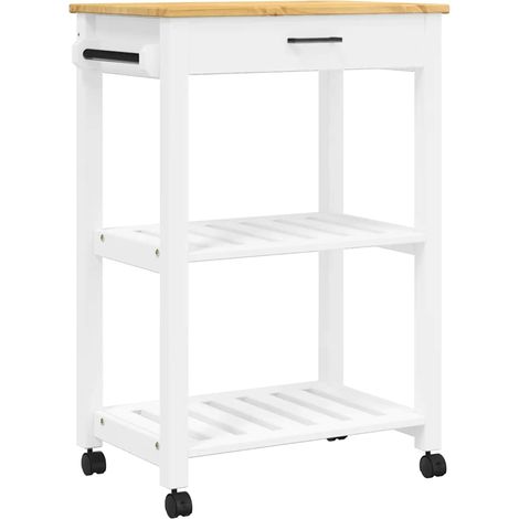 Chariot de cuisine,Chariot de Service,Desserte Cuisine MONZA 60x40x90 cm bois massif de pin CFW68256 (1/5)