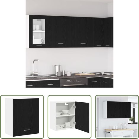 vidaXL Küchenorganisation - Hängeschrank Lyon 2 pcs Schwarz Eichen-Optik 50 x 31 x 60 cm (1/5)