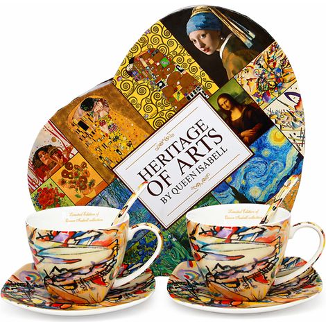Tassen- und Untertassenset, 2-teilig, 250 ml, Porzellan, Kandinsky, als Geschenk (1/4)