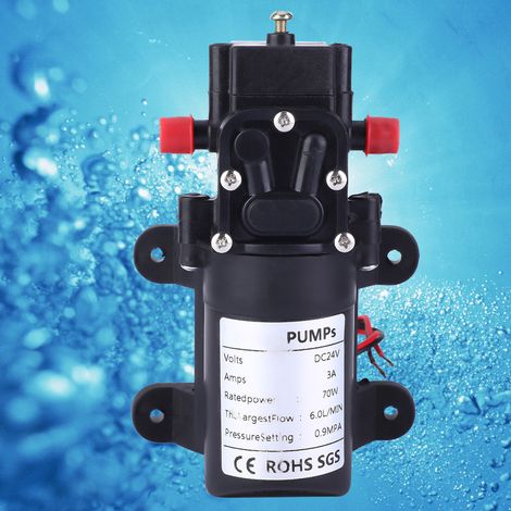 Pompe à eau à membrane auto-amorçante à double tuyau droit et à aspiration simple, 24 V, 70 W (1/5)