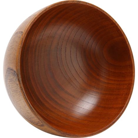 Bol à nouilles en bois, grain unique, surface lisse, style japonais, saladier en bois pour la maison et le restaurant (1/5)