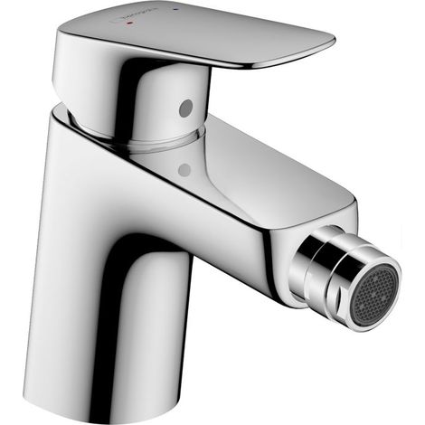 Hansgrohe – Mitigeur de bidet chrome – Finition inox lisse – Débit 7,2 l/min – Garniture de vidage à tirette – 71204000 (1/7)