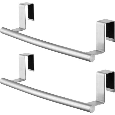 2 Porte-torchons Acier Inoxydable Suspension Armoire Cuisine Dégagement 33mm Robuste (1/5)