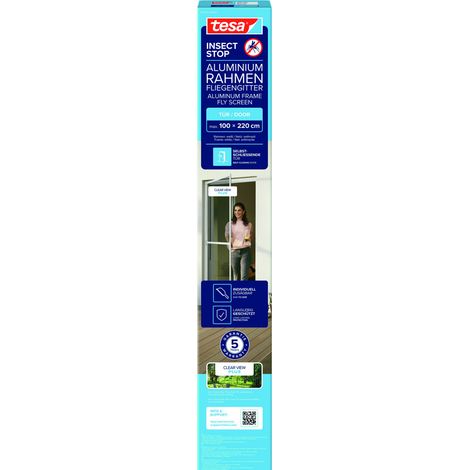 tesa Fliegengitter-Tür Comfort Alurahmen 100 x 220 cm weiß (1/3)