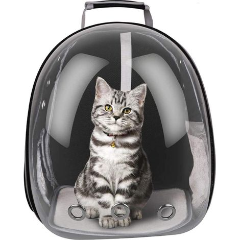 Sac à dos pour chat noir - Sac à dos pour animaux de compagnie FancyWhoop (1/5)