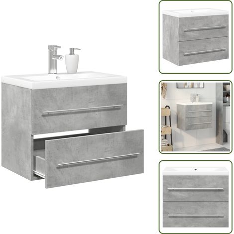Ensemble de meubles de salle de bain 2 pcs gris béton - Ensemble De Meubles De Salle De Bain - Ensembles De Meubles De Salle De Bain - Armoire De Salle De Bain - Armoire De Rangement De Salle De Bain