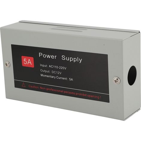 Alimentation pour sonnette vidéo 12 V 5 A, boîtier en fer, transformateur/adaptateur secteur. (1/5)
