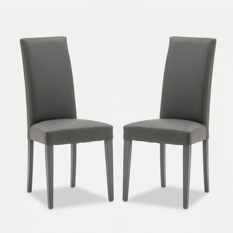 Lot de 2 chaises de salle à manger simili cuir Julia (1/5)