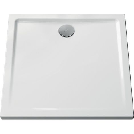 Vitra – Receveur de douche à poser ultra plat 90x90cm – Finition antidérapante – Bonde 90mm pour évacuation rapide – Céramique blanche
