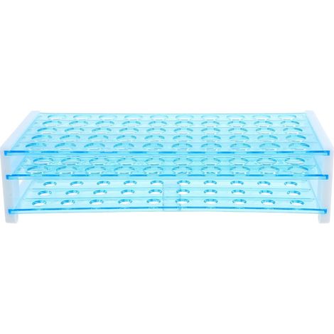 Support pour Tubes à Essai en Plastique Bleu, 50 Emplacements de 15 Mm, Rack Détachable à 3 Niveaux Facile à Installer et Transporter pour Laboratoire et École (1/5)
