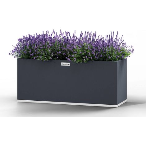 Fioriera rettangolare in acciaio 140cm x 40cm x 50cm serie Coyotto balcone giardino patio (1/3)