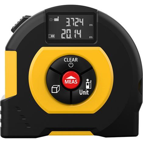 Télémètre Laser 2 en 1, Mètre Ruban de 5M Rechargeable, Outil de Mesure Mobile et Laser de 60M, Distance/Zone/Mesure de Volume (1/5)
