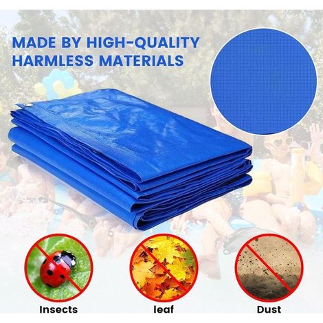 Bâche de protection pour piscine hors-sol rectangulaire – 221 x 150 cm – Couverture anti-UV, étanche et résistante aux déchirures (1/4)