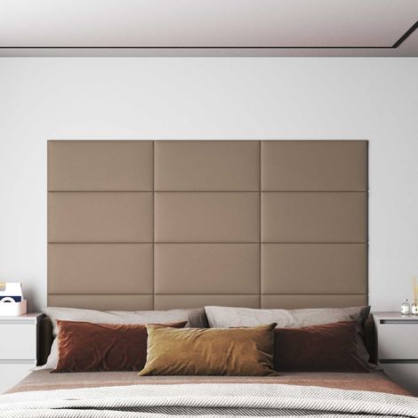 vidaXL Testiera da Parete 12 pcs Cappuccino 60 x 30 cm Tessuto