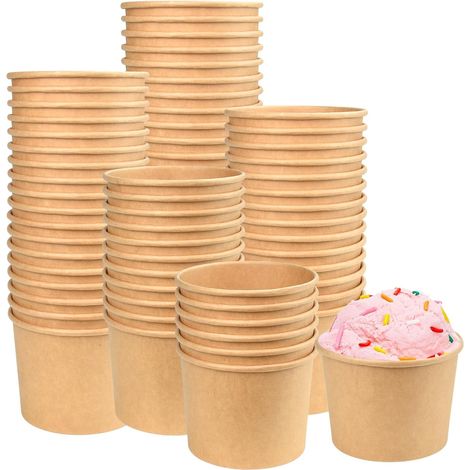 50 Stück Eisbecher aus Pappe, Eisbecher, Einweg-Eisbecher, Einweg-Eisbecher aus Papier, Eisbecher aus Pappe für Desserts, Eis, Joghurt, Vorspeisen (1/5)
