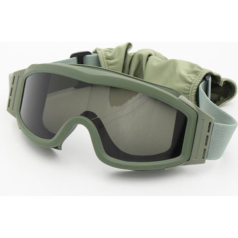 Militärische taktische Schutzbrille, wind- und sanddicht, grün, für Schießübungen im Freien (CS-Ausrüstung). (1/5)