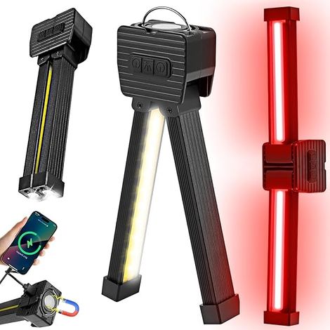 Lampe De Gymnastique - Lampe De Travail Portable Avec Aimant - Rotative 180° Et Rechargeable Par USB - Pour Camping Pose En Salle De Sport Réparations D'Urgence - Noir (1/3)
