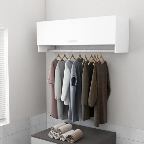 Armario de madera contrachapada blanco 100x32,5x35 cm vidaXL (1/6)