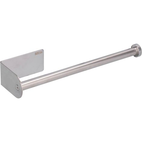 Lot porte-rouleau noir en acier inoxydable 304, sans perçage, pour cuisine et salle de bain, long, brossé, compatible film étirable et essuie-tout. (1/5)