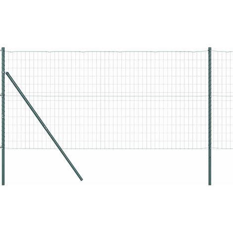 Maison Exclusive - Zaun mit Pfosten Grün 1 x 25 m Stahl und PVC