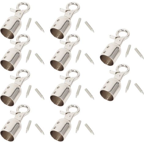 10 ensembles de butées de corde, diamètre 15,5 mm, mousquetons en alliage de zinc avec vis de 15,8 mm, argent (1/5)