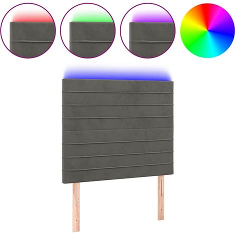 Maison Exclusive - Cabecero con luces LED terciopelo gris oscuro (1/5)