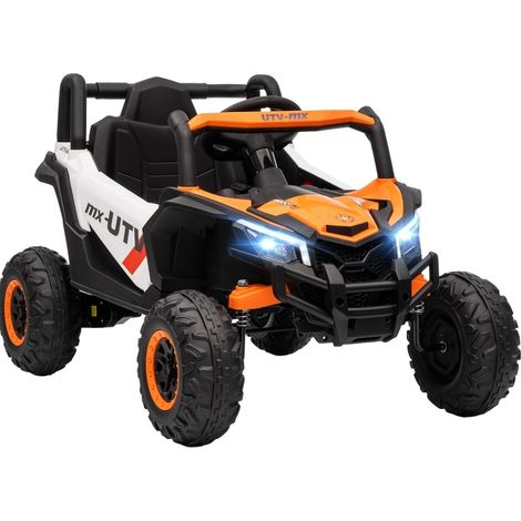 Auto elettrica per bambini 12V UTV con telecomando, luci LED e USB, 3-5 anni, arancione (1/5)