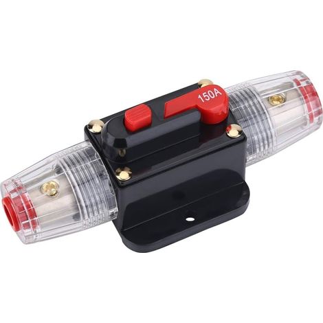 MINKUROW Sicherungshalter DC 12 V-24 V 150 A Manueller Reset-Sicherungshalter Modifizierter Audio-Leistungsschalter Manueller Reset-Schalter Unterbrecher (1/5)
