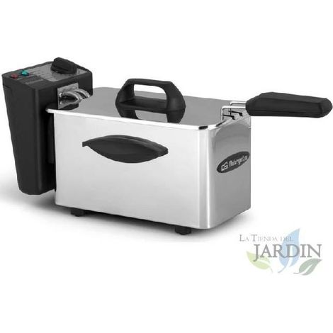 Friggitrice professionale in acciaio - INOX Orbegozo. Capacità 1,5 litri. Termostato regolabile. Potenza 1.500 W.