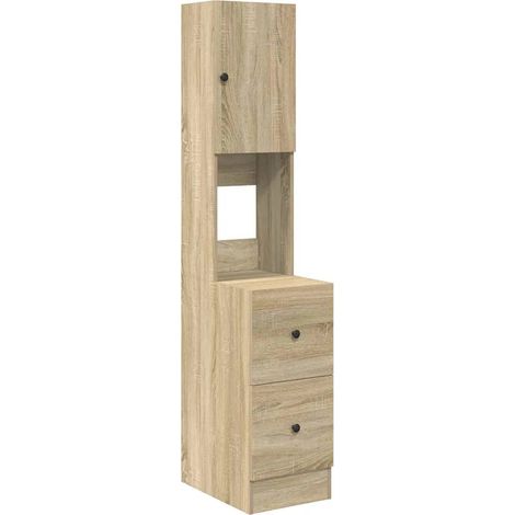Armoire de cuisine moderne rangement pratique 35 x 50 x 180 cm en bois d'ingénierie beige (1/5)