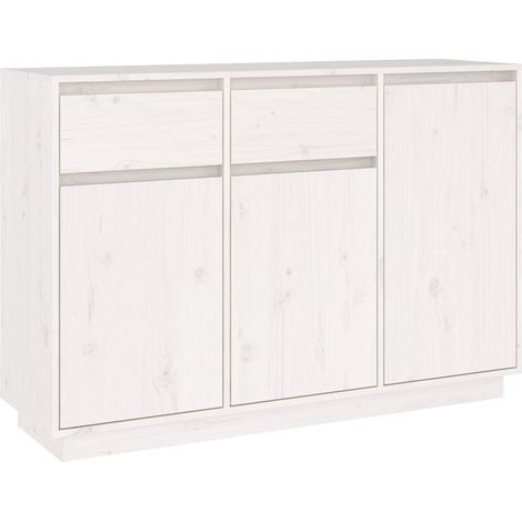 Sideboard/Anrichte/Buffet Weiß 110x34x75 cm Massivholz Kiefer LXWW359870 (1/5)