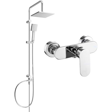 Mexen Tord set doccia esterno con soffione e miscelatore doccia Milo, cromo - 71340200-00 (1/3)