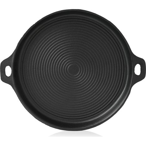 BBQ-Toro Gusseisen Plancha Ø 35 cm Grillplatte, rund BBQ Grillpfanne